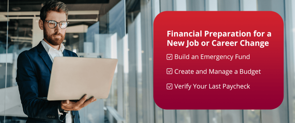 financial preparation for a new job or career change